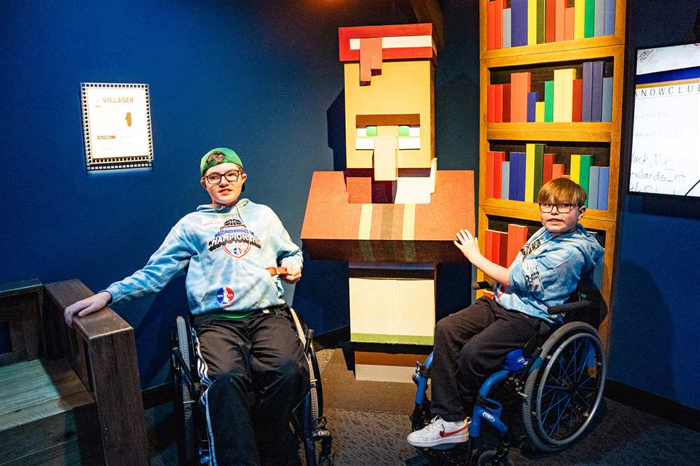 Children vewing Minecraft exhibit at Children's Museum